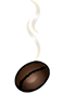 Steaming Bean Coffee Sticky Logo